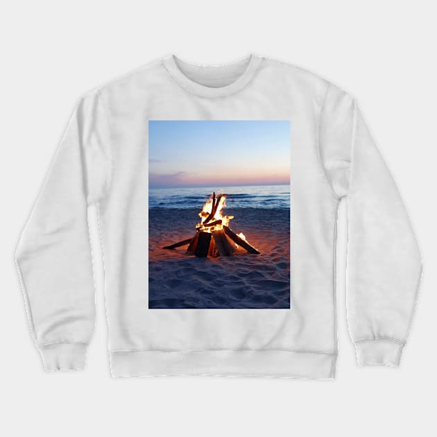 beach campfire Crewneck Sweatshirt by OKUR Creative